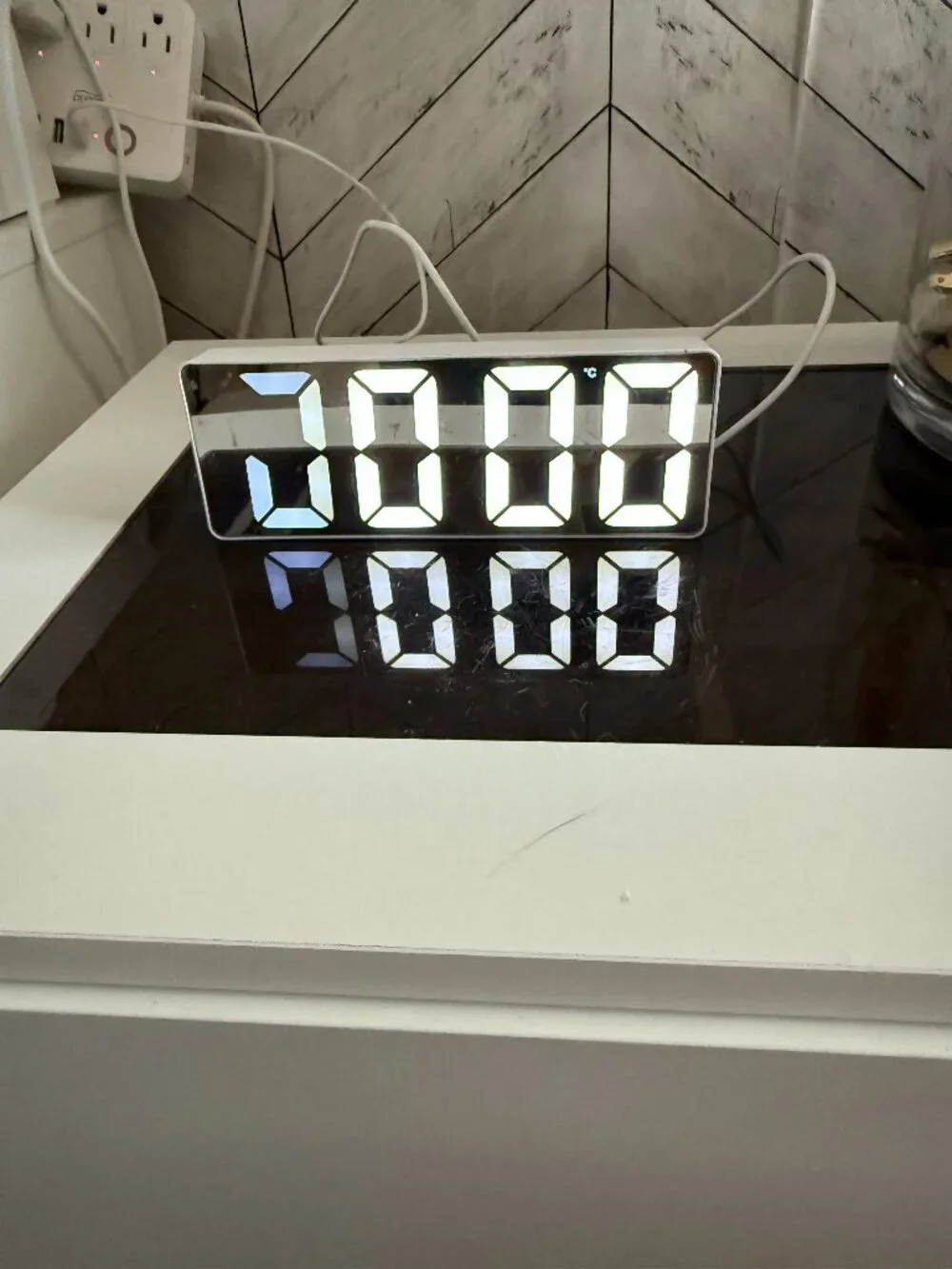 3D LED Digital Mirrored Alarm Clock